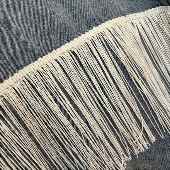 NWT Western Fringed Denim Jacket Women XL Country Rodeo Cowgirl Button Front - Picture 6 of 6